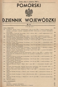 Pomorski Dziennik Wojewódzki. 1939, nr 14