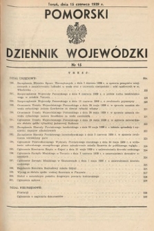 Pomorski Dziennik Wojewódzki. 1939, nr 15