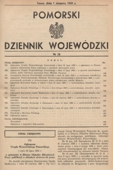 Pomorski Dziennik Wojewódzki. 1939, nr 20
