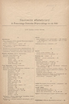 Pomorski Dziennik Wojewódzki. 1949, skorowidz alfabetyczny