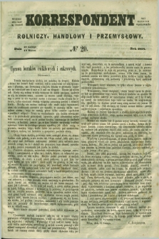 Korrespondent Rolniczy, Handlowy i Przemysłowy : wychodzi dwa razy na tydzień przy Gazecie Warszawskiéj. 1858, № 20 (12 marca)