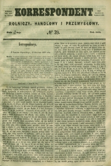 Korrespondent Rolniczy, Handlowy i Przemysłowy : wychodzi dwa razy na tydzień przy Gazecie Warszawskiéj. 1858, № 39 (21 maja)
