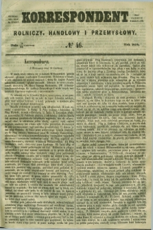 Korrespondent Rolniczy, Handlowy i Przemysłowy : wychodzi dwa razy na tydzień przy Gazecie Warszawskiéj. 1858, № 46 (20 czerwca)