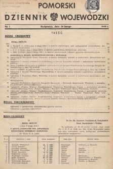 Pomorski Dziennik Wojewódzki. 1949, nr 5