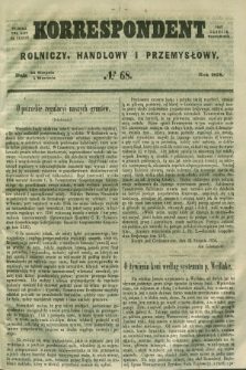 Korrespondent Rolniczy, Handlowy i Przemysłowy : wychodzi dwa razy na tydzień przy Gazecie Warszawskiéj. 1858, № 68 (5 września)