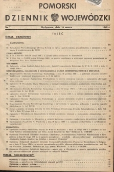 Pomorski Dziennik Wojewódzki. 1949, nr 7