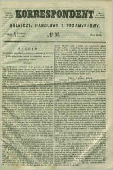 Korrespondent Rolniczy, Handlowy i Przemysłowy : wychodzi dwa razy na tydzień przy Gazecie Warszawskiéj. 1858, № 91 (2 grudnia)