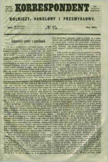 Korrespondent Rolniczy, Handlowy i Przemysłowy : wychodzi dwa razy na tydzień przy Gazecie Warszawskiéj. 1858, № 95 (12 grudnia)