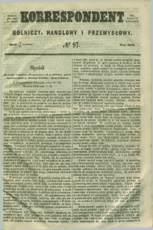 Korrespondent Rolniczy, Handlowy i Przemysłowy : wychodzi dwa razy na tydzień przy Gazecie Warszawskiéj. 1858, № 97 (17 grudnia)