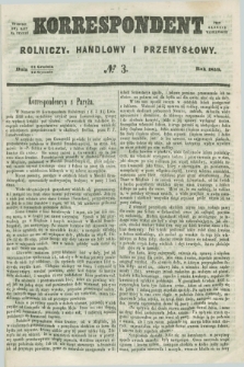 Korrespondent Rolniczy, Handlowy i Przemysłowy : wychodzi dwa razy na tydzień przy Gazecie Warszawskiéj. 1859, № 3 (12 stycznia)