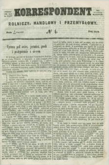 Korrespondent Rolniczy, Handlowy i Przemysłowy : wychodzi dwa razy na tydzień przy Gazecie Warszawskiéj. 1859, № 4 (15 stycznia)