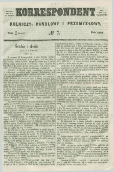 Korrespondent Rolniczy, Handlowy i Przemysłowy : wychodzi dwa razy na tydzień przy Gazecie Warszawskiéj. 1859, № 7 (27 stycznia)