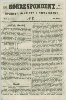 Korrespondent Rolniczy, Handlowy i Przemysłowy : wychodzi dwa razy na tydzień przy Gazecie Warszawskiéj. 1859, № 15 (24 lutego)