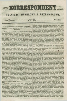 Korrespondent Rolniczy, Handlowy i Przemysłowy : wychodzi dwa razy na tydzień przy Gazecie Warszawskiéj. 1859, № 16 (27 lutego)