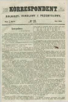 Korrespondent Rolniczy, Handlowy i Przemysłowy : wychodzi dwa razy na tydzień przy Gazecie Warszawskiéj. 1859, № 21 (17 marca)