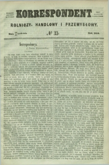 Korrespondent Rolniczy, Handlowy i Przemysłowy : wychodzi dwa razy na tydzień przy Gazecie Warszawskiéj. 1859, № 33 (28 kwietnia)