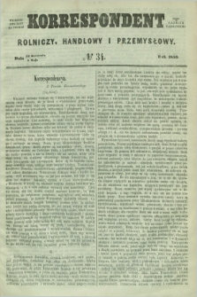 Korrespondent Rolniczy, Handlowy i Przemysłowy : wychodzi dwa razy na tydzień przy Gazecie Warszawskiéj. 1859, № 34 (1 maja)