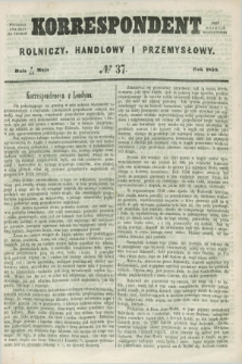 Korrespondent Rolniczy, Handlowy i Przemysłowy : wychodzi dwa razy na tydzień przy Gazecie Warszawskiéj. 1859, № 37 (15 maja)