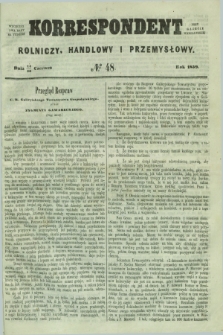 Korrespondent Rolniczy, Handlowy i Przemysłowy : wychodzi dwa razy na tydzień przy Gazecie Warszawskiéj. 1859, № 48 (26 czerwca)