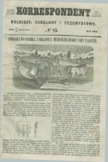 Korrespondent Rolniczy, Handlowy i Przemysłowy : wychodzi dwa razy na tydzień przy Gazecie Warszawskiéj. 1859, № 83 (27 października)