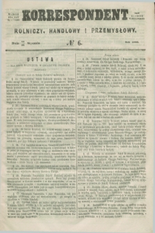 Korrespondent Rolniczy, Handlowy i Przemysłowy : wychodzi dwa razy na tydzień przy Gazecie Warszawskiéj. 1860, № 6 (26 stycznia)