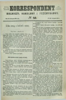 Korrespondent Rolniczy, Handlowy i Przemysłowy : wychodzi jako pismo dodatkowe przy Gazecie Warszawskiéj. 1876, № 48 (29 listopada)