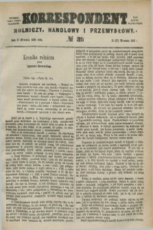 Korrespondent Rolniczy, Handlowy i Przemysłowy : wychodzi jako pismo dodatkowe przy Gazecie Warszawskiej. 1883, № 39 (27 września)