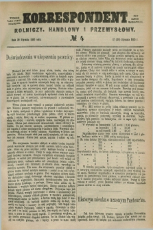 Korrespondent Rolniczy, Handlowy i Przemysłowy : wychodzi jako pismo dodatkowe przy Gazecie Warszawskiej. 1885, № 4 (29 stycznia)