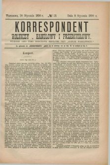 Korrespondent Rolniczy, Handlowy i Przemysłowy : wychodzi jako pismo dodatkowe bezpłatne przy „Gazecie Warszawskiéj”. 1890, № 3 (20 stycznia)