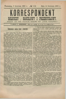 Korrespondent Rolniczy, Handlowy i Przemysłowy : wychodzi jako pismo dodatkowe bezpłatne przy „Gazecie Warszawskiéj”. 1890, № 12 (14 kwietnia)