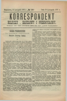 Korrespondent Rolniczy, Handlowy i Przemysłowy : wychodzi jako pismo dodatkowe bezpłatne przy „Gazecie Warszawskiéj”. 1891, № 39 (30 listopada)