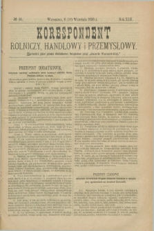 Korespondent Rolniczy, Handlowy i Przemysłowy : wychodzi jako pismo dodatkowe bezpłatne przy „Gazecie Warszawskiej”. R.42, № 33 (18 września 1893)