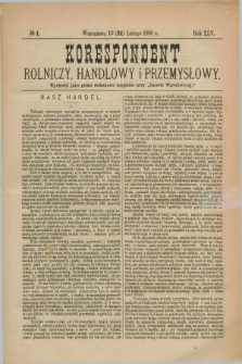 Korespondent Rolniczy, Handlowy i Przemysłowy : wychodzi jako pismo dodatkowe bezpłatne przy „Gazecie Warszawskiej”. R.45, № 4 (24 lutego 1896)