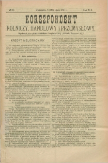 Korespondent Rolniczy, Handlowy i Przemysłowy : wychodzi jako pismo dodatkowe bezpłatne przy „Gazecie Warszawskiej”. R.45, № 17 (20 lipca 1896)