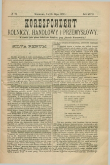 Korespondent Rolniczy, Handlowy i Przemysłowy : wychodzi jako pismo dodatkowe bezpłatne przy „Gazecie Warszawskiej”. R.47, № 23 (18 lipca 1898)