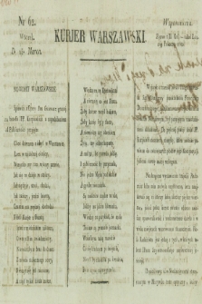 Kurjer Warszawski. [1821], nr 62 (13 marca)