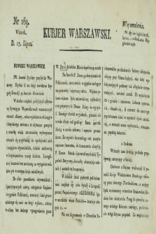 Kurjer Warszawski. [1821], nr 169 (17 lipca)