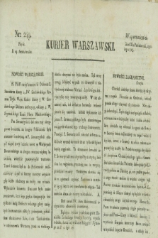 Kurjer Warszawski. [1821], nr 249 (19 października)