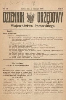 Dziennik Urzędowy Województwa Pomorskiego. 1924, nr 19