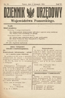 Dziennik Urzędowy Województwa Pomorskiego. 1924, nr 25