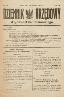 Dziennik Urzędowy Województwa Pomorskiego. 1924, nr 28