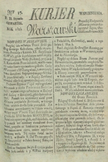 Kurjer Warszawski. 1825, Nro 17 (20 stycznia)