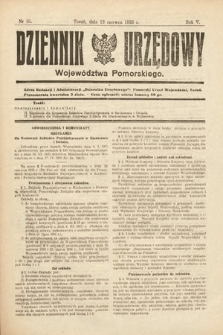 Dziennik Urzędowy Województwa Pomorskiego. 1925, nr 15