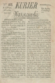 Kurjer Warszawski. 1827, Nro 218 (16 sierpnia)