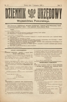 Dziennik Urzędowy Województwa Pomorskiego. 1925, nr 27