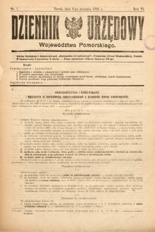 Dziennik Urzędowy Województwa Pomorskiego. 1926, nr 1