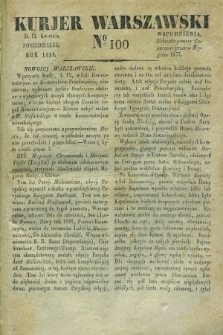 Kurjer Warszawski. 1829, № 100 (13 kwietnia)