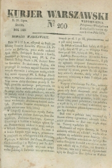 Kurjer Warszawski. 1829, № 200 (29 lipca)
