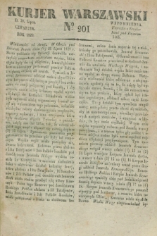 Kurjer Warszawski. 1829, № 201 (30 lipca)