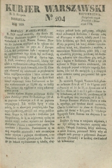 Kurjer Warszawski. 1829, № 204 (2 sierpnia)